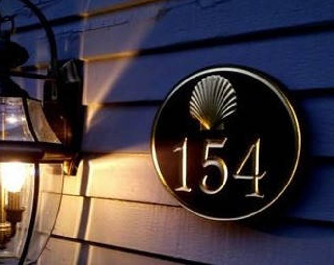 Handcrafted house number signs - with figure 3 + numbers - 8" x 12" x 1"