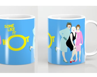 Some like it hot mug-Marilyn Monroe mug-Blue mug-Wizard of Oz mug-Yellow mug-Gift for him-For her-Colourful coffee mug-Cinema lover gift