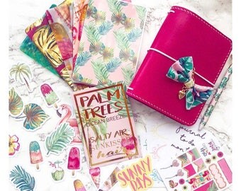 Totally Tropical Travelers Notebook Decorative Kit | Vellum | Acetate | Dashboard | Ephemera
