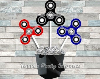 Set of 6 Fidget Hand Spinner Centerpieces, Spinners Table Decor, Spinner Birthday Party Ideas, Hand Spinner Centerpieces