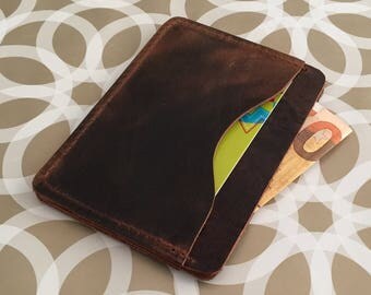Minimalist Wallet Leather Wallet Leather Slim Wallet Mens Wallet Groomsmen Gift 3rd Anniversary Gift for Men Personalized Wallet Card Holder