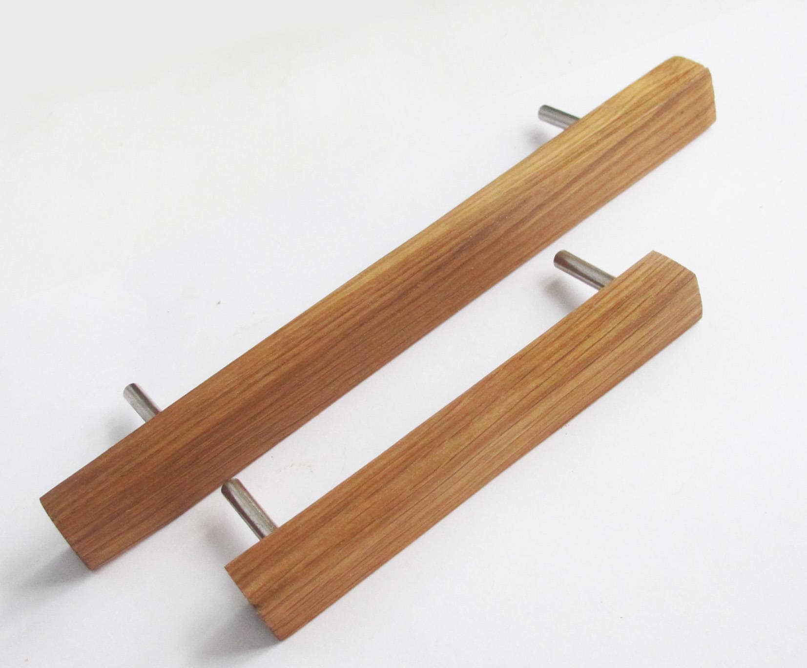 Oak Wood Drawer Pulls, Set of 2 Wooden Drawer Handles, Modern