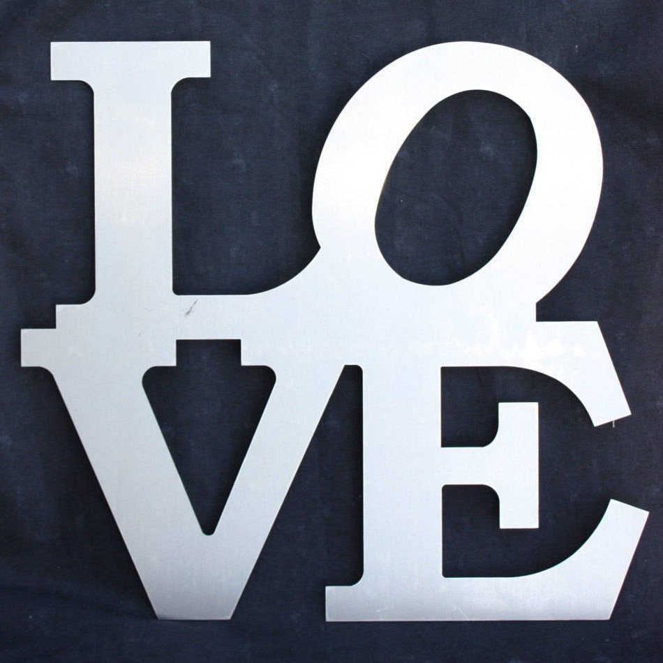 Square LOVE Laser Cut Metal Sign