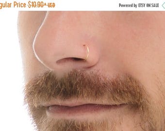 SALE - Fake Nose Ring, Fake Nose Cuff, Faux nose piercing, Gold Nose Ring, Gold Nose Hoop, Men Jewelry, Fake Nose Hoop, Delicate Nose Pierci