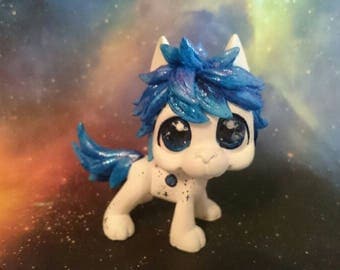 Lps dog custom blue space