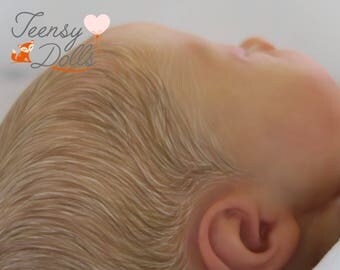 Reborn doll, Reborn baby, Lifelike doll, Painted hair, baby doll for sale by Teensy Dolls.