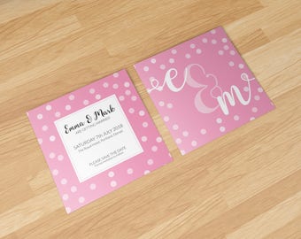 Printed Wedding Save the Date Cards - Double Sided Luxury Pearlescent Card