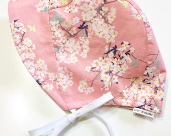 Baby Sun Bonnet - Size 3-6 mths - Pink Floral