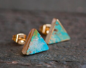 Turquoise Stud Earrings,Turquoise Earrings,Turquoise studs,Turquoise Post Earrings,Turquoise Jewelry,Stone Stud, Turquoise Stud,Blue studs