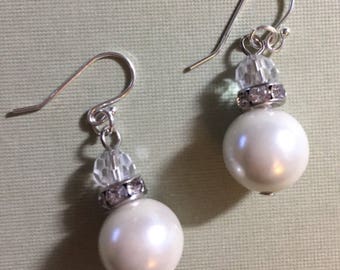 Crystal and Pearl Earring