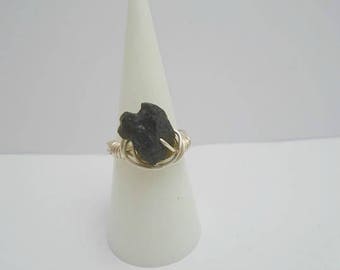 Moldavite ring, Meteorite ring, Moldavite jewellery, Meteorite jewellery, Handmade wire wrap ring, Rough Moldavite Ring, Natural Moldavite