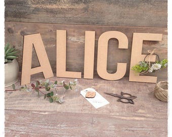 Name height 15 cm 6mm thick wood letter