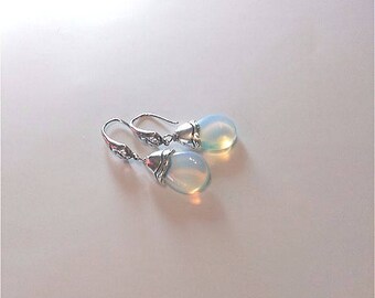 Moonstone earrings, drop earrings