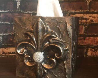 Tissue Box Cover ... Fleur De Lis Tissue Box Cover ... Fleur