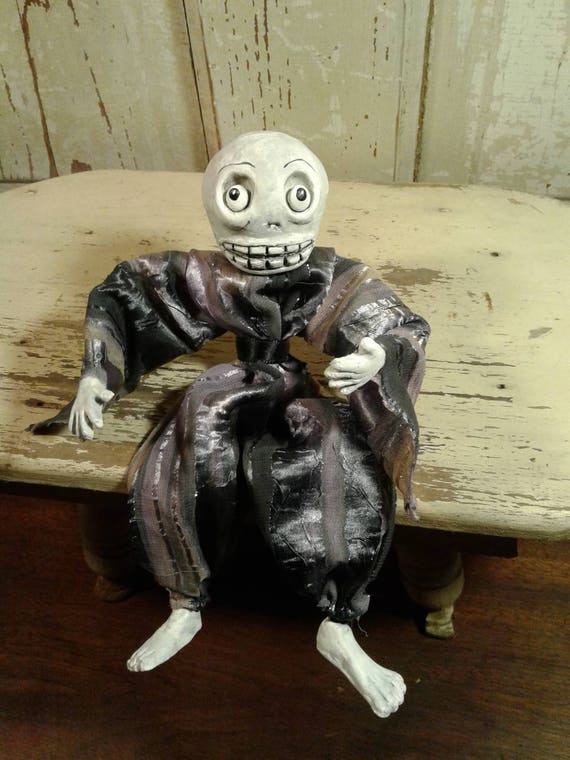 Skeleton air dry clay handmade doll.