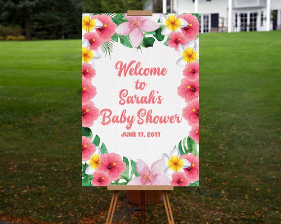 Baby Shower Welcome Sign Printable Personalized Aloha ...