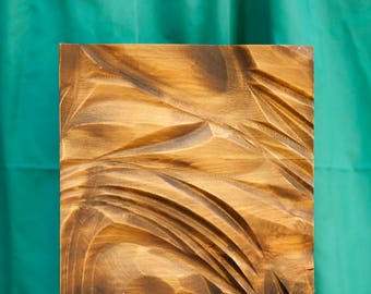 Wood wall art, home decor, bas-relief sculpture, wood carving