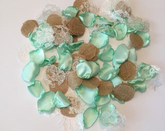 Mint Rustic Rose Petals/Flower Girl Petals/Rustic Wedding Petals/Mint Rose Petals/Flower Petals/Mint Wedding/Burlap Petals/Light Mint Petals