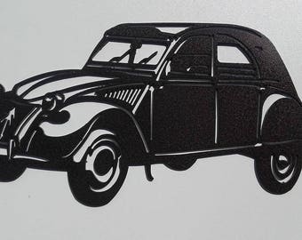 Plate teaches CITROEN 2CV AZ painted iron