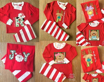 PRE-ORDER Personalized Christmas Pajamas - Children Christmas Pjs - Kids Pajamas - Christmas Pajamas