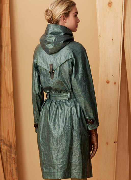 Sewing Pattern for MISSES' HOODED RAINCOAT With Belt, Vogue Pattern
