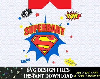 SuperBaby SVG Vinyl Cutting t-shirt design, for T Shirts, Cars Decals, Super Hero SVG for Silhouette Cameo Cut Files, SVG T Shirt Design