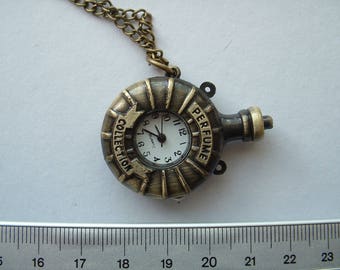 1 WATCH PERFUME BOTTLE + CHAIN BRONZE 80CM