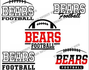 Bears Football Pack Bundle Files - SVG, DXF, EPS, Silhouette Studio, Vinyl Cut Files, Digital Cut Files -Use with Cricut and Silhouette