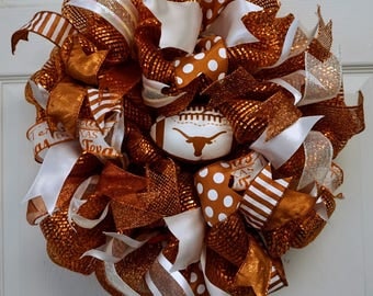 Longhorn Wreath-Mini, Texas Longhorn Wreath-Mini, Texas Wreath-Mini, UT Wreath-Mini, University of Texas Wreath-Mini, Texas Longhorns Wreath