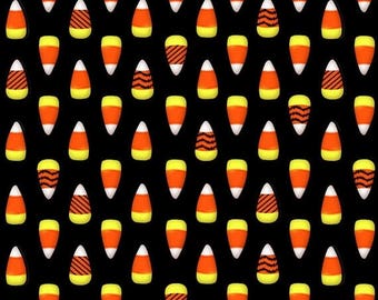 Sale Glow in the Dark Candy Corn from the Fantastic Glows Collection by Henry Glass, Halloween Fabric, Glows in Dark