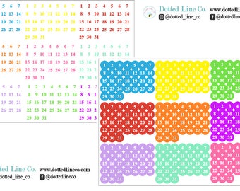 Date Dot Covers Planner Stickers | 9 Months in 9 Different Colors | Erin Condren Happy Planner Travelers Notebook Filofax Bujo and more!