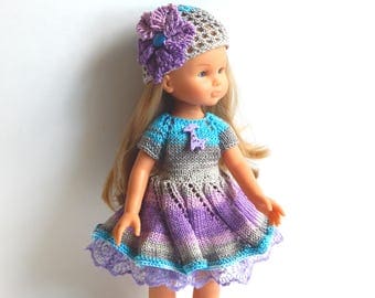 Colorful dress and hat with a flower Clothes for dolls Paola Reina, Corolle Les Cheries ,Antonio Juan Munecas, 13 inch doll clothes
