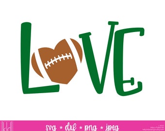 Football Love svg - Football Heart svg - Love Football svg - Football svg - Football Shirt svg - Football Season svg - Football Cut File