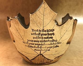 Small Scripture Maple Leaf Bowl 57