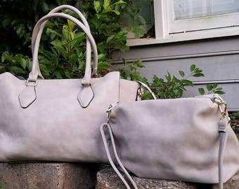 Monogram 2pc purse in beige Personalized handbags- The Kelly