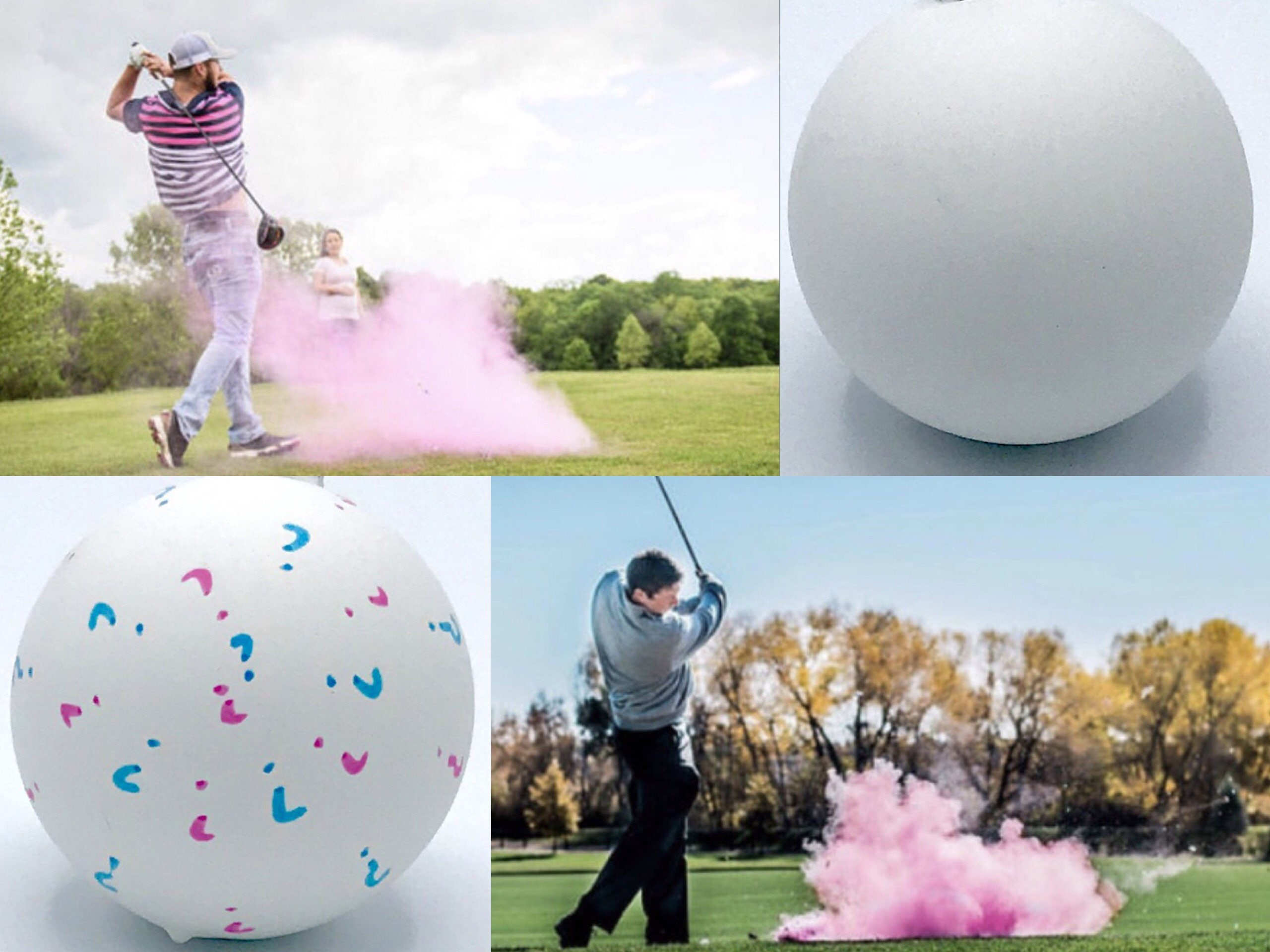 GOLF BALLS Gender Reveal Balls Pack (Custom Color Combinations and