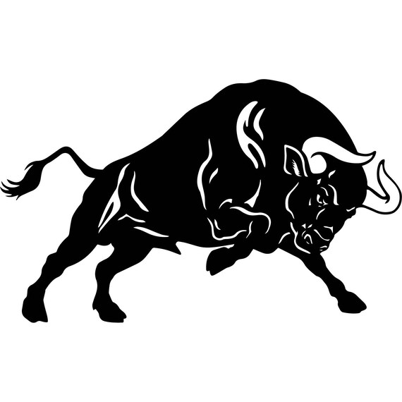 Bull 12 Mascot Charging Steer Horns Riding Western Logo .SVG