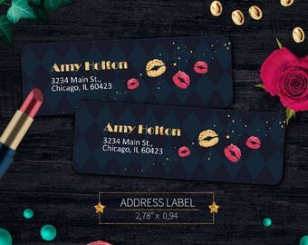 Dark Lipsense Address Labels, Lipsense Stickers, Senegence Sticker Label, Mailing Label, For Distributors
