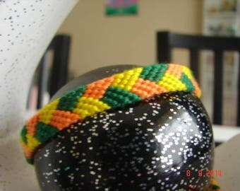 woven Friendship Bracelet orange yellow green