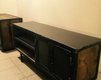 Industrial Tv Cabinet wood and steel