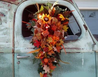 Fall Swag, Fall wreath, Autumn Wreath, Autumn Swag, Front Door Wreath, Gift