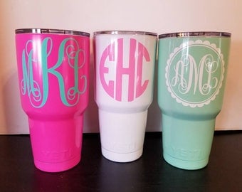 30 oz YETI Rambler/ personalized tumbler/ Monogrammed Yeti/ Custom Yeti/ 30oz Powder Coated Yeti/ Colored Monogram Yeti/