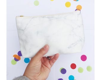 Marble Makeup Bag, Marble Clutch, Marble Wash Bag, Marble Cosmetic Bag, Zippered Pouch, Marble Print, marble toiletry bag, Frazzleflorrie