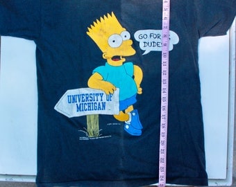 Vintage Bart Simpson University of Michigan U of M Wolverines The Simpsons 90's Nostalgia M Medium Vintage t-shirt