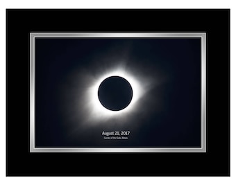 2017 Solar Eclipse Wall Art | "August 21, 2017 - Totality" | Eclipse Quote Art - Silver Foil Solar Eclipse Print - Eclipse Custom Location