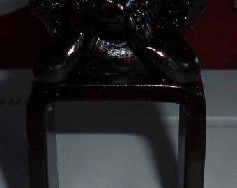 Black with an Angel plastic napkin ring