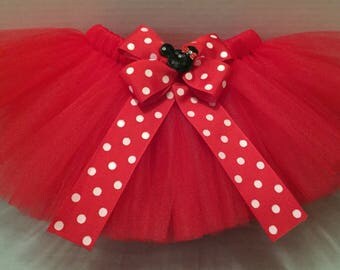 MINNIE MOUSE TUTU, Red Minnie Mouse Tutu, Minnie Tutu, Minnie Mouse Skirt, Red Minnie Tutu, Red Tutu, Minnie Birthday Tutu, Minnie Costume