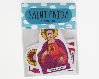 SAINT FRIDA KAHLO, Saint Frida stickers, Frida Kahlo stickers, Frida Kahlo sticker pack, Feminist stickers, lgbt stickers, viva Frida