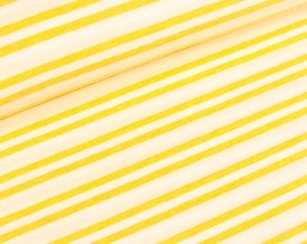 Hamburg love melange Jersey Stripemania two colza white stripes (21.90 EUR / meter)