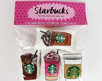 STARBUCKS, catnip toys, set of 4, starbucks cup, frappuccino, coffee addict, crazy cat lady gift, unique cat gift, unique cat toys, fun cat
